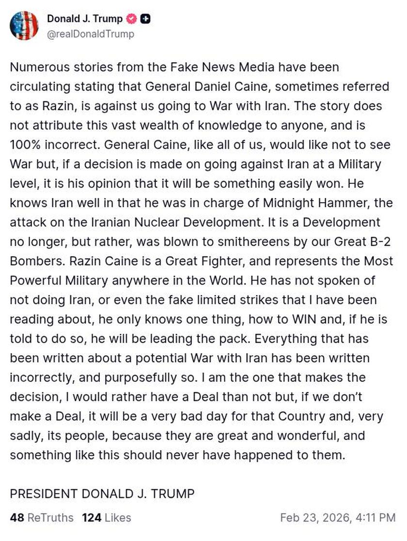 Post preview from Donald Trump