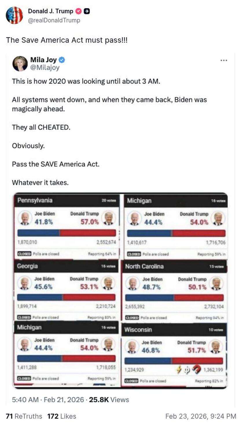 Post image from Donald Trump