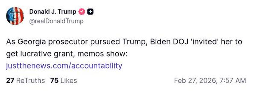 Post preview from Donald Trump