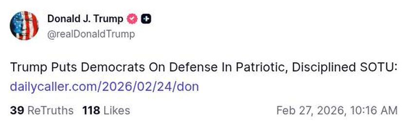 Post image from Donald Trump