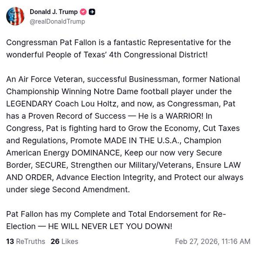 Post image from Donald Trump