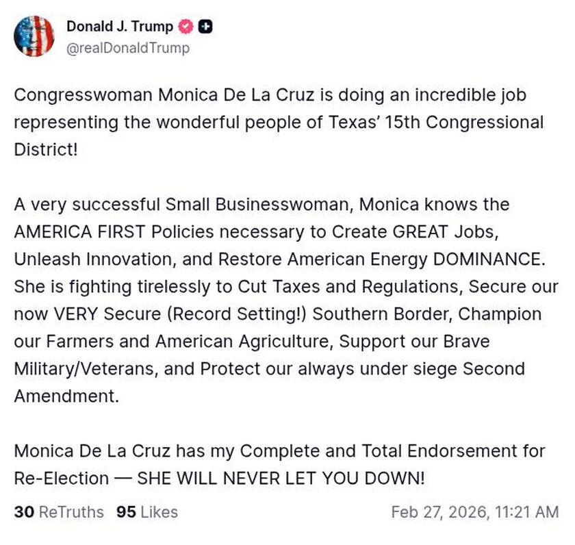 Post image from Donald Trump