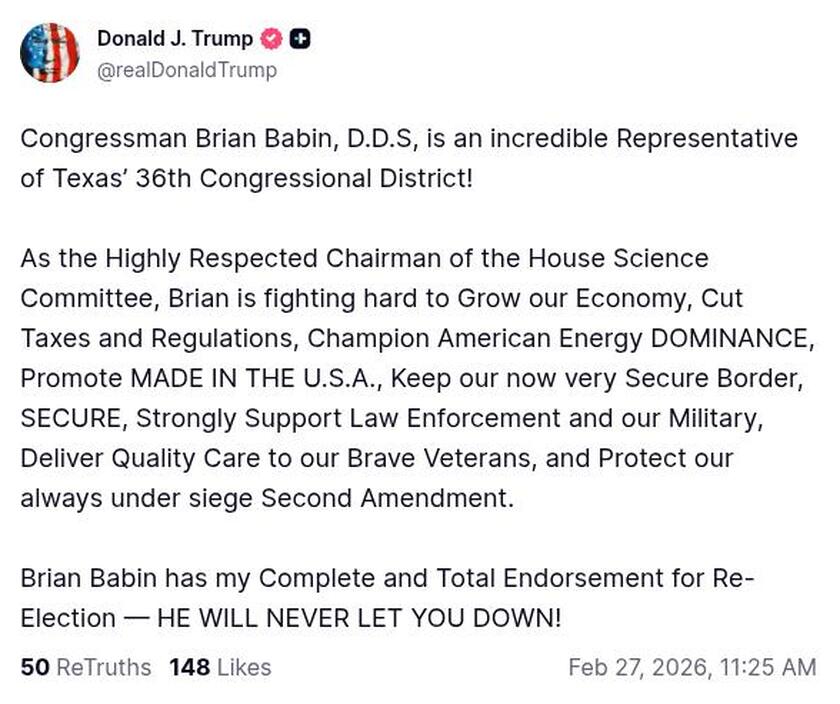 Post image from Donald Trump