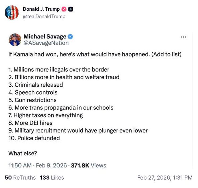 Post image from Donald Trump