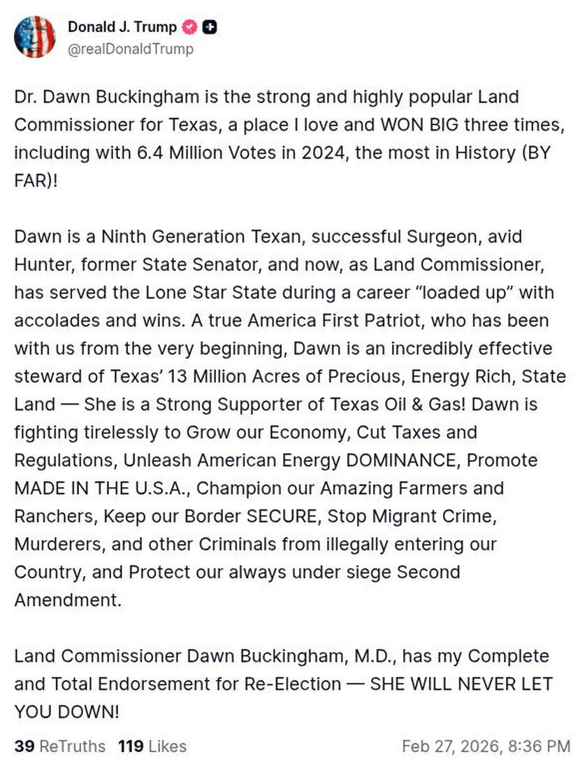 Post image from Donald Trump