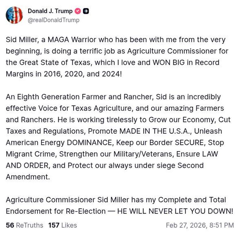 Post image from Donald Trump