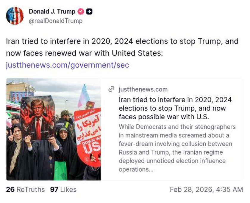 Post preview from Donald Trump