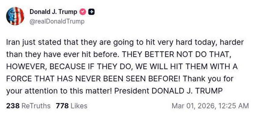 Post preview from Donald Trump