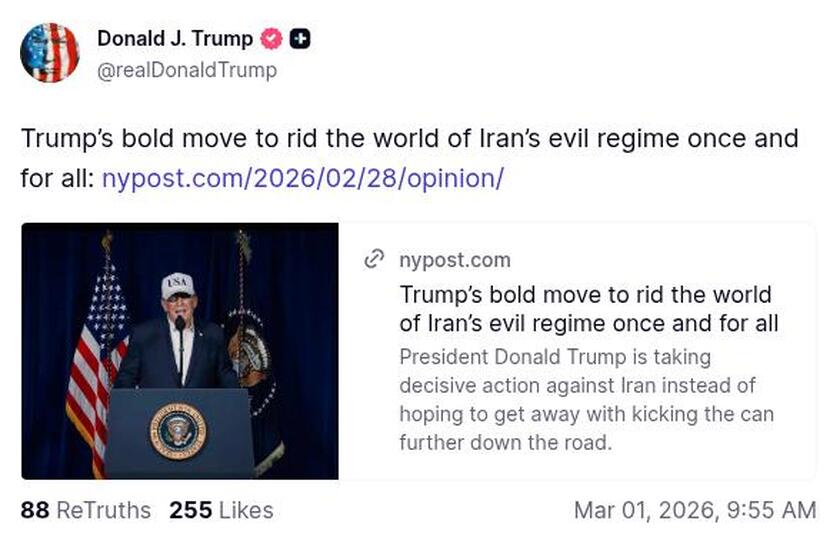 Post preview from Donald Trump