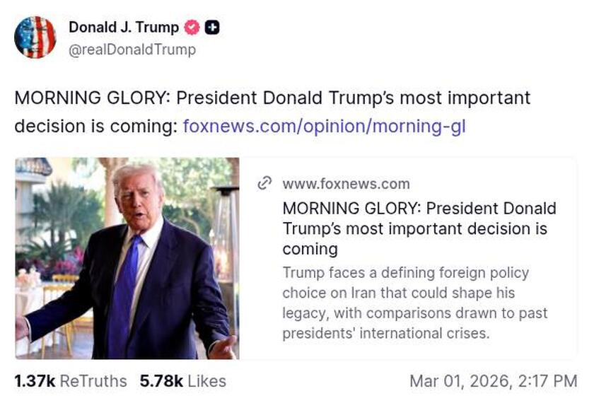 Post image from Donald Trump