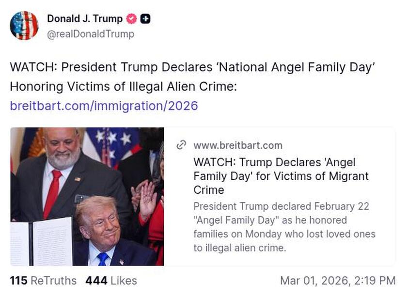 Post preview from Donald Trump