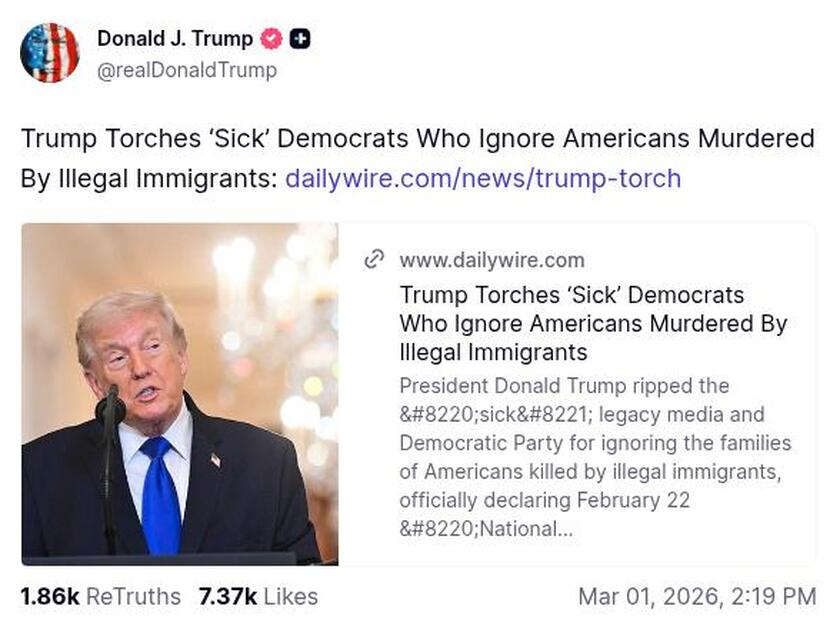 Post image from Donald Trump