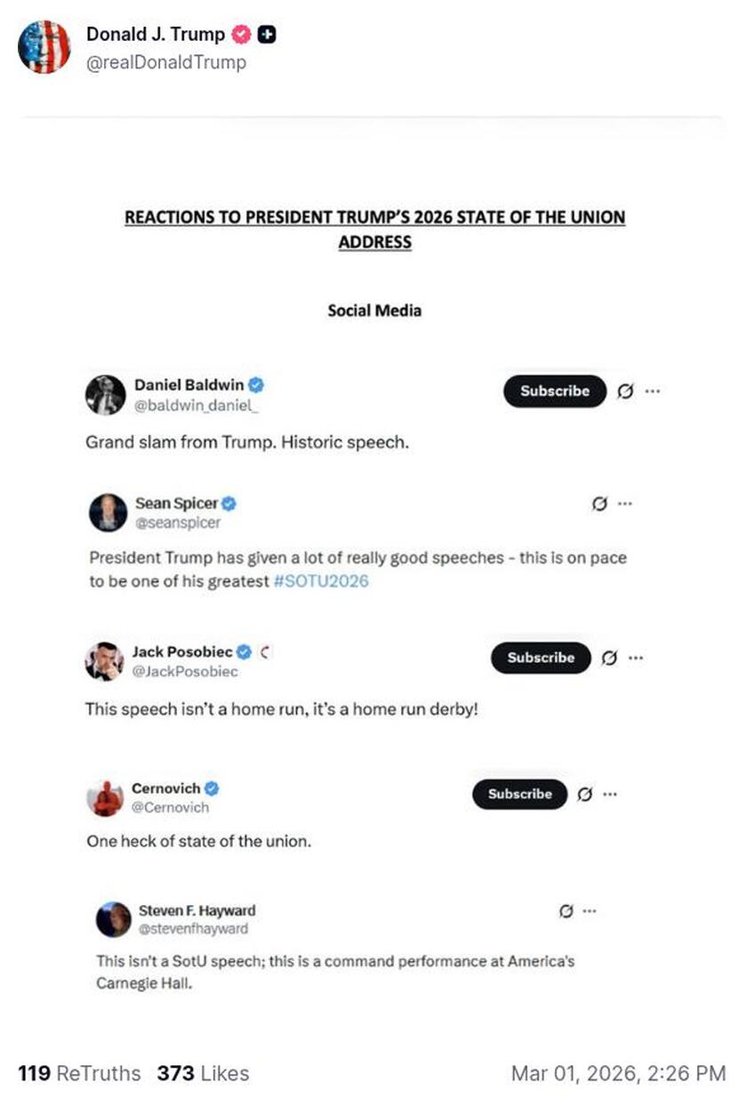 Post image from Donald Trump