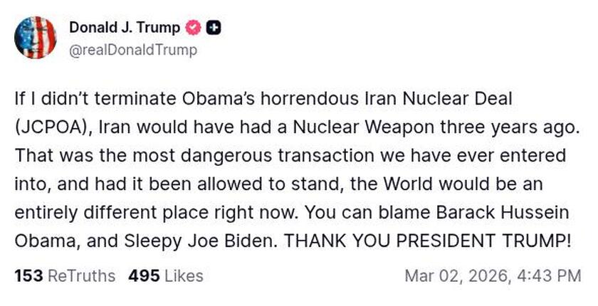 Post preview from Donald Trump