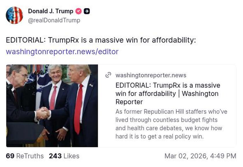 Post image from Donald Trump