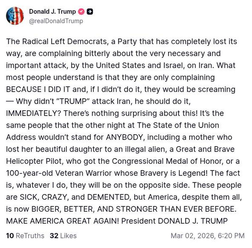 Post preview from Donald Trump