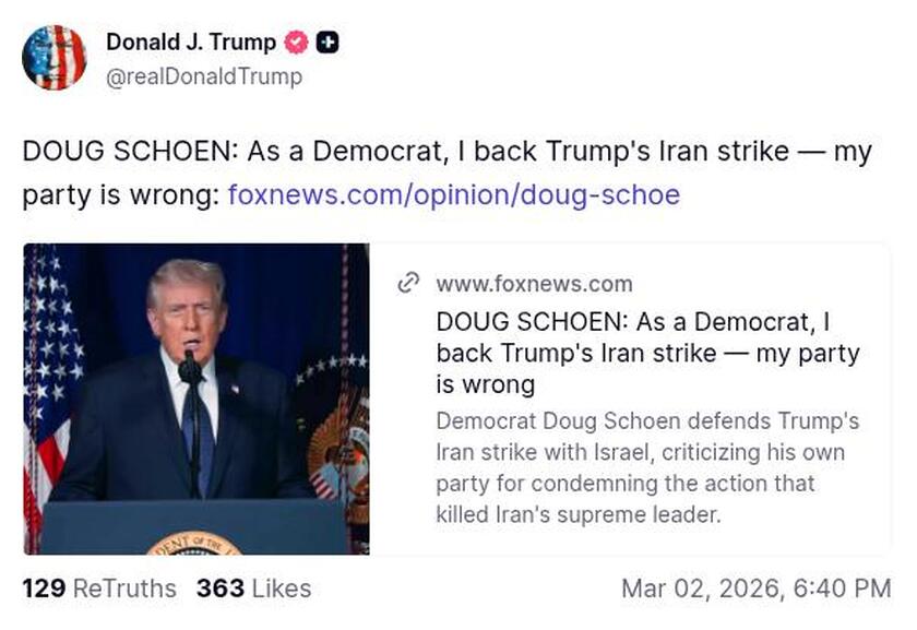 Post preview from Donald Trump