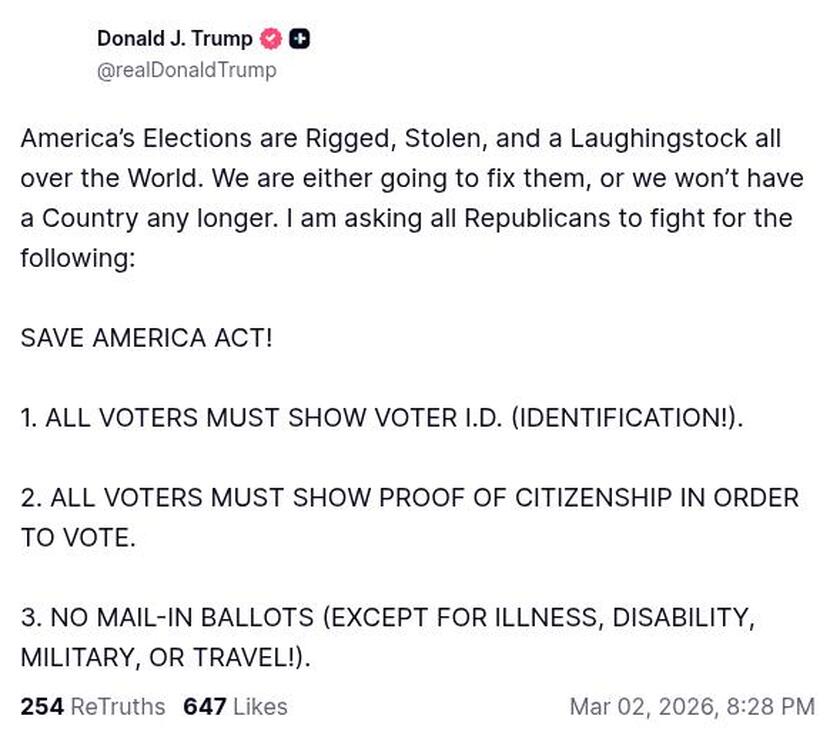 Post image from Donald Trump