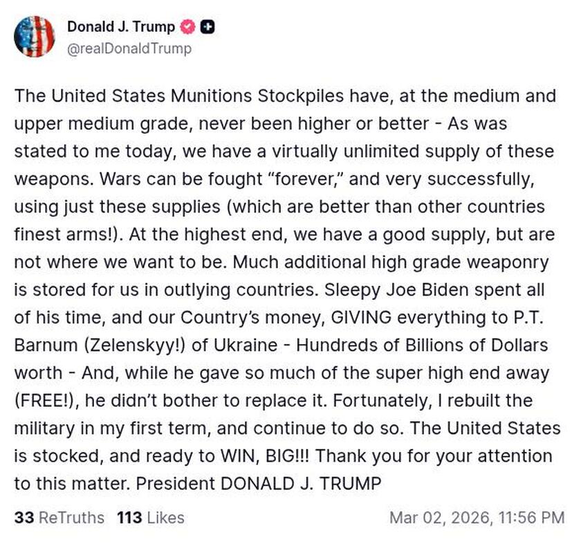 Post preview from Donald Trump