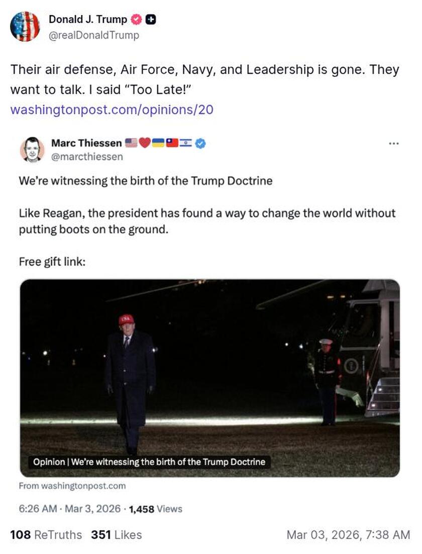 Post preview from Donald Trump