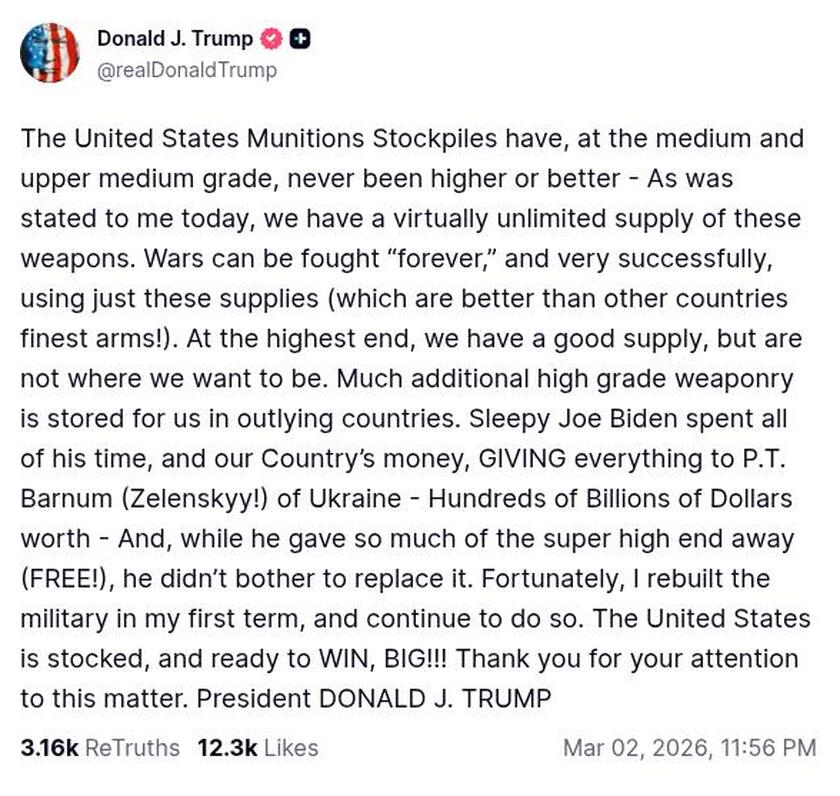 Post preview from Donald Trump