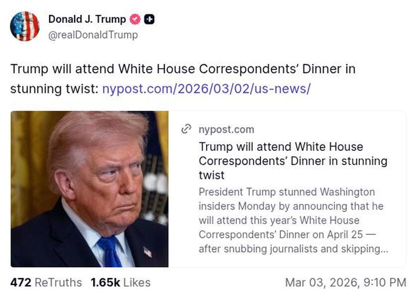 Post image from Donald Trump