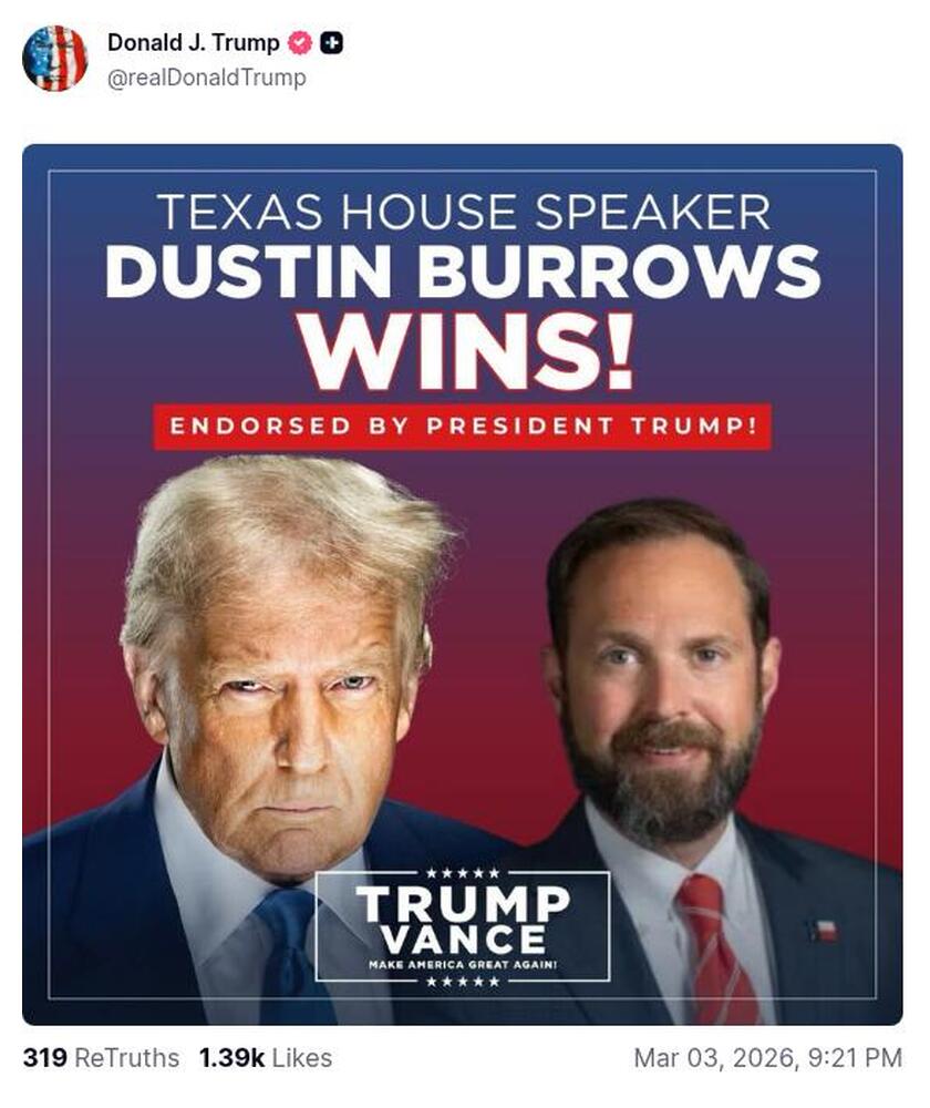 Post image from Donald Trump