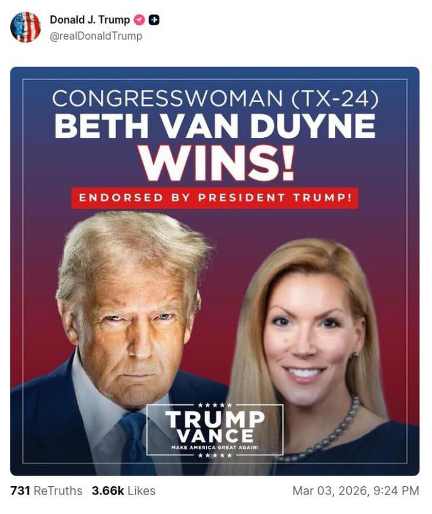 Post image from Donald Trump