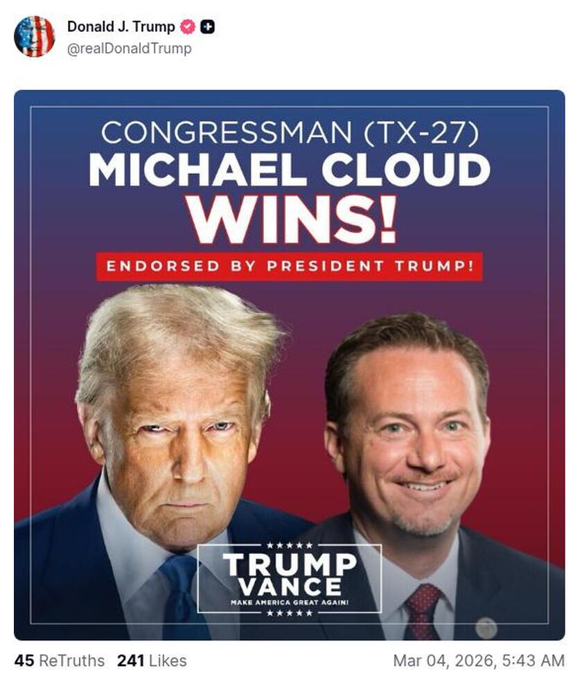 Post image from Donald Trump