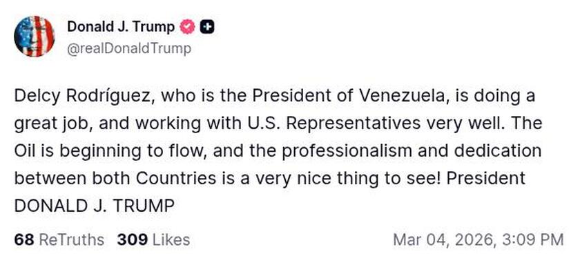 Post preview from Donald Trump