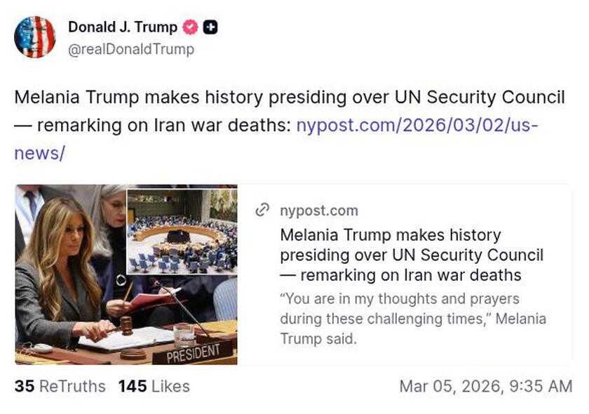 Post preview from Donald Trump