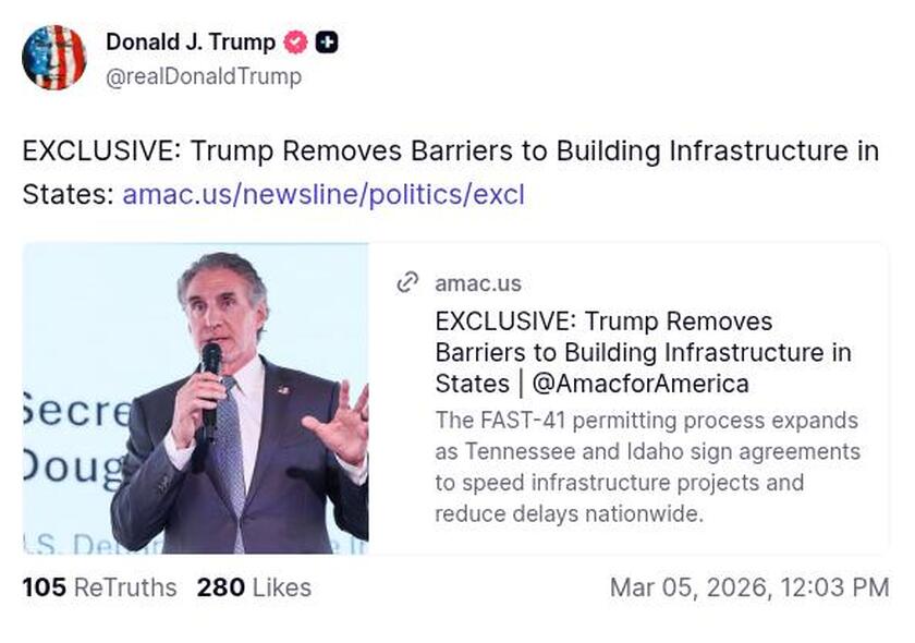 Post image from Donald Trump