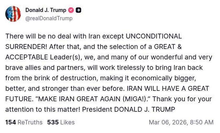 Post preview from Donald Trump