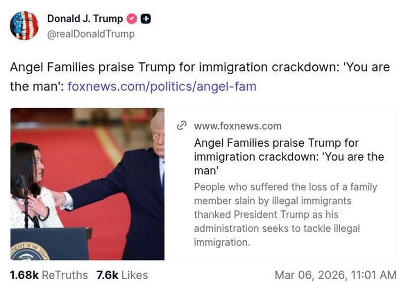 Post preview from Donald Trump