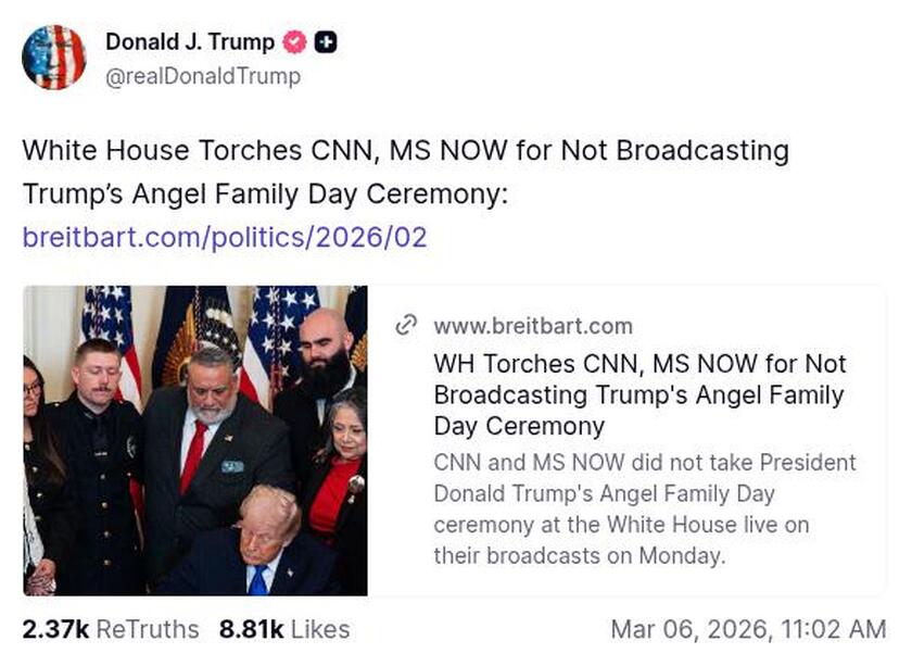 Post preview from Donald Trump