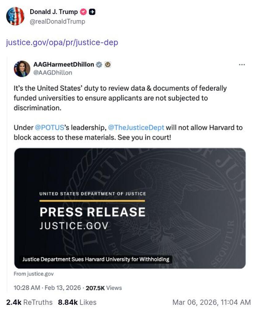 Post image from Donald Trump