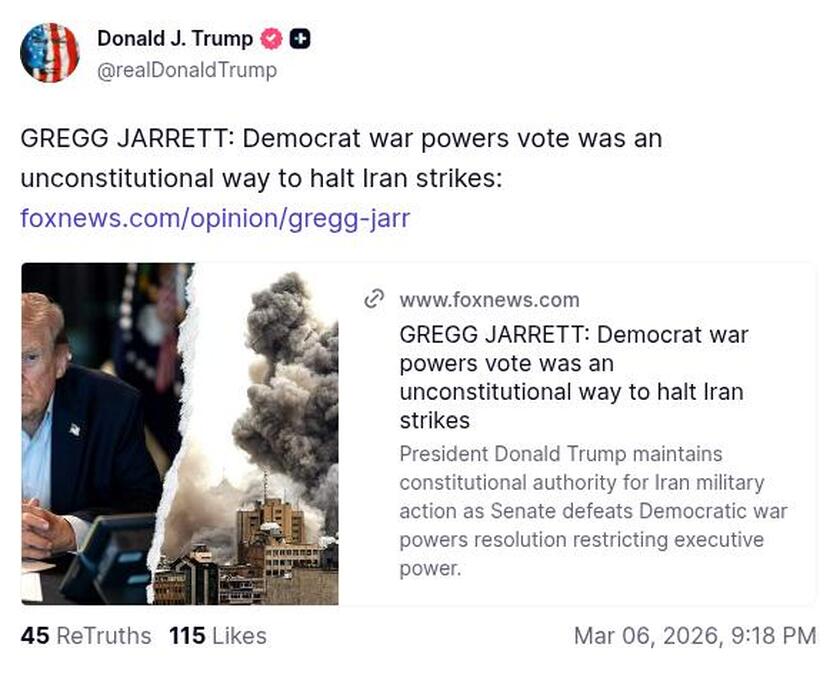 Post preview from Donald Trump