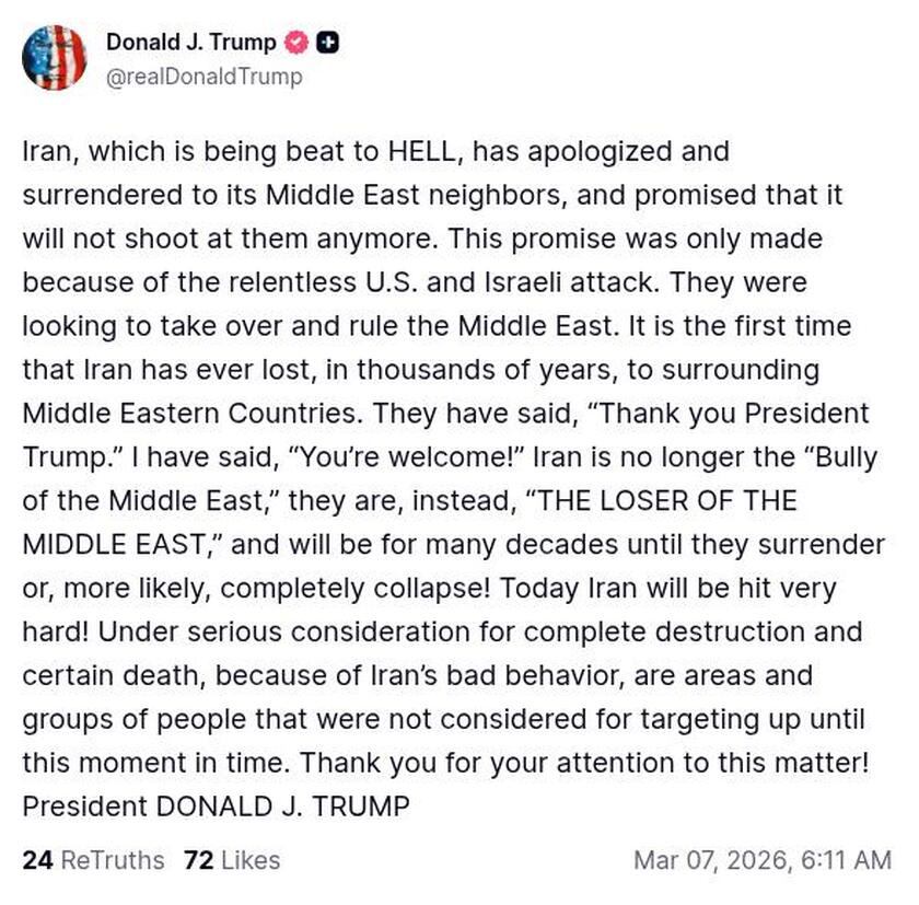 Post preview from Donald Trump