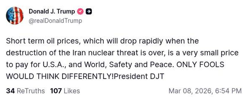 Post preview from Donald Trump