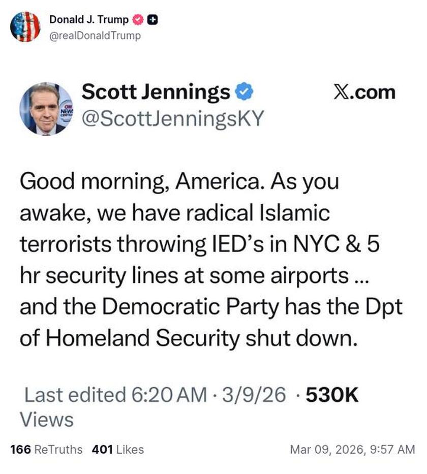 Post image from Donald Trump