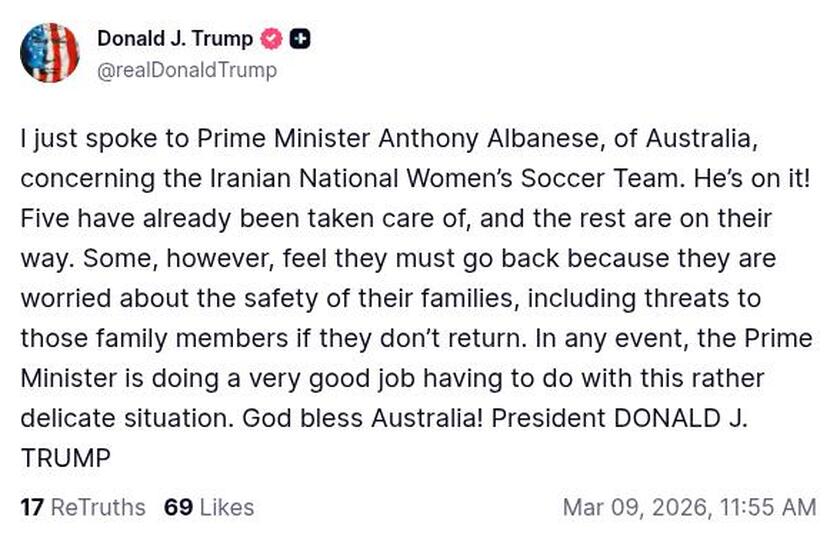 Post image from Donald Trump