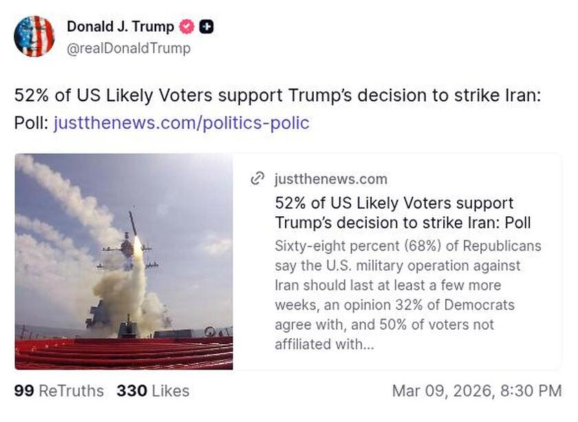 Post preview from Donald Trump