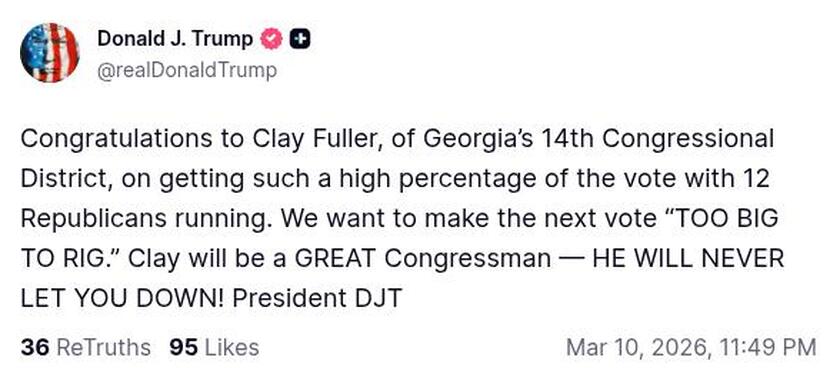 Post image from Donald Trump