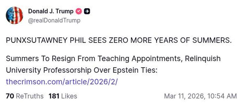 Post preview from Donald Trump