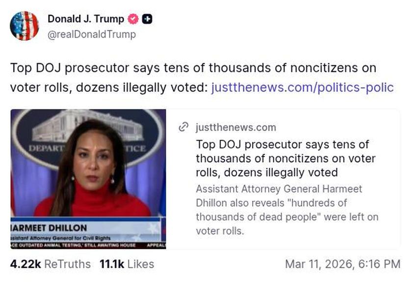 Post image from Donald Trump