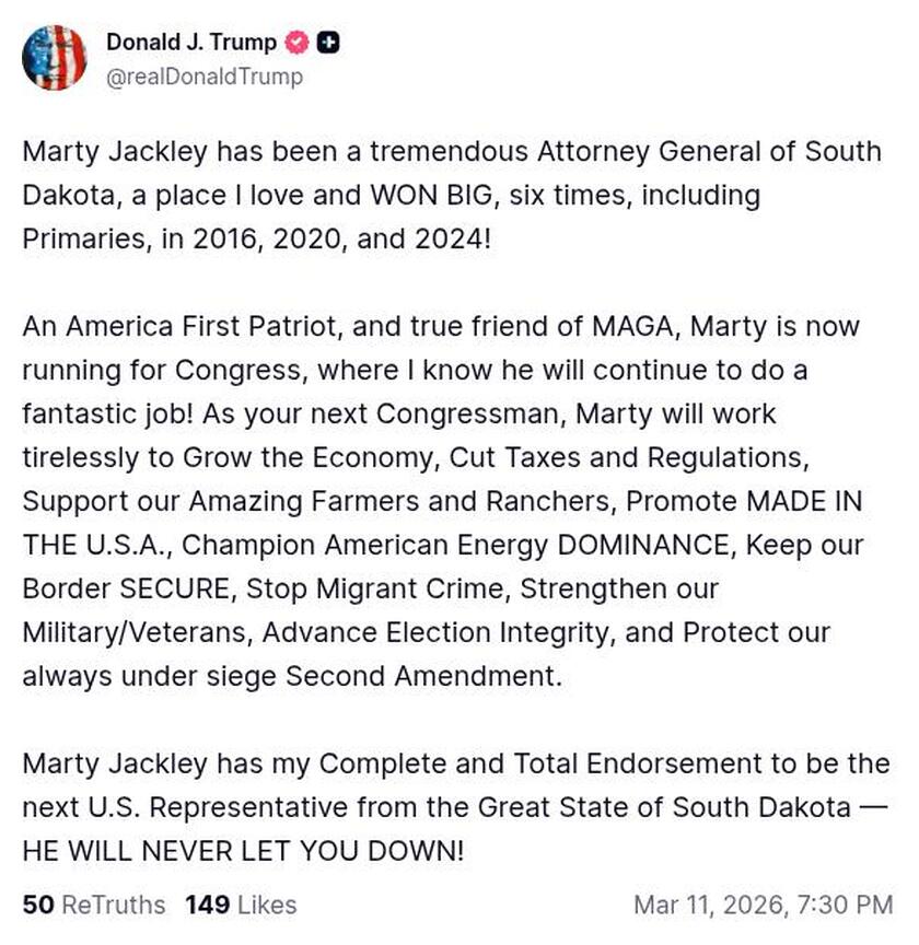 Post image from Donald Trump