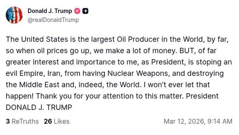 Post preview from Donald Trump