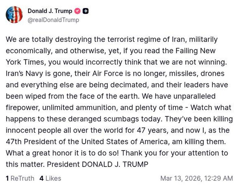 Post preview from Donald Trump