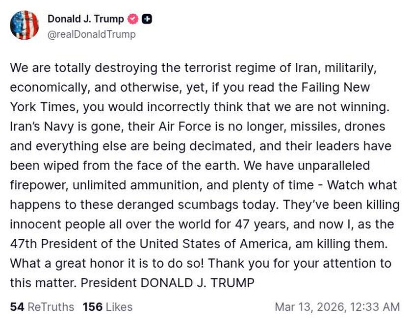 Post preview from Donald Trump