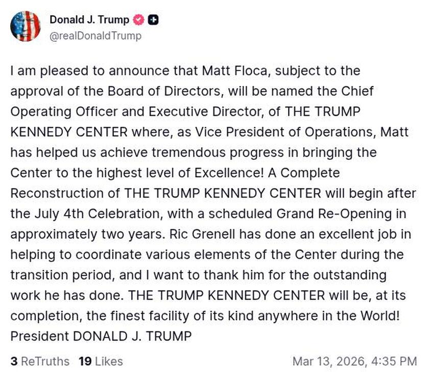 Post image from Donald Trump